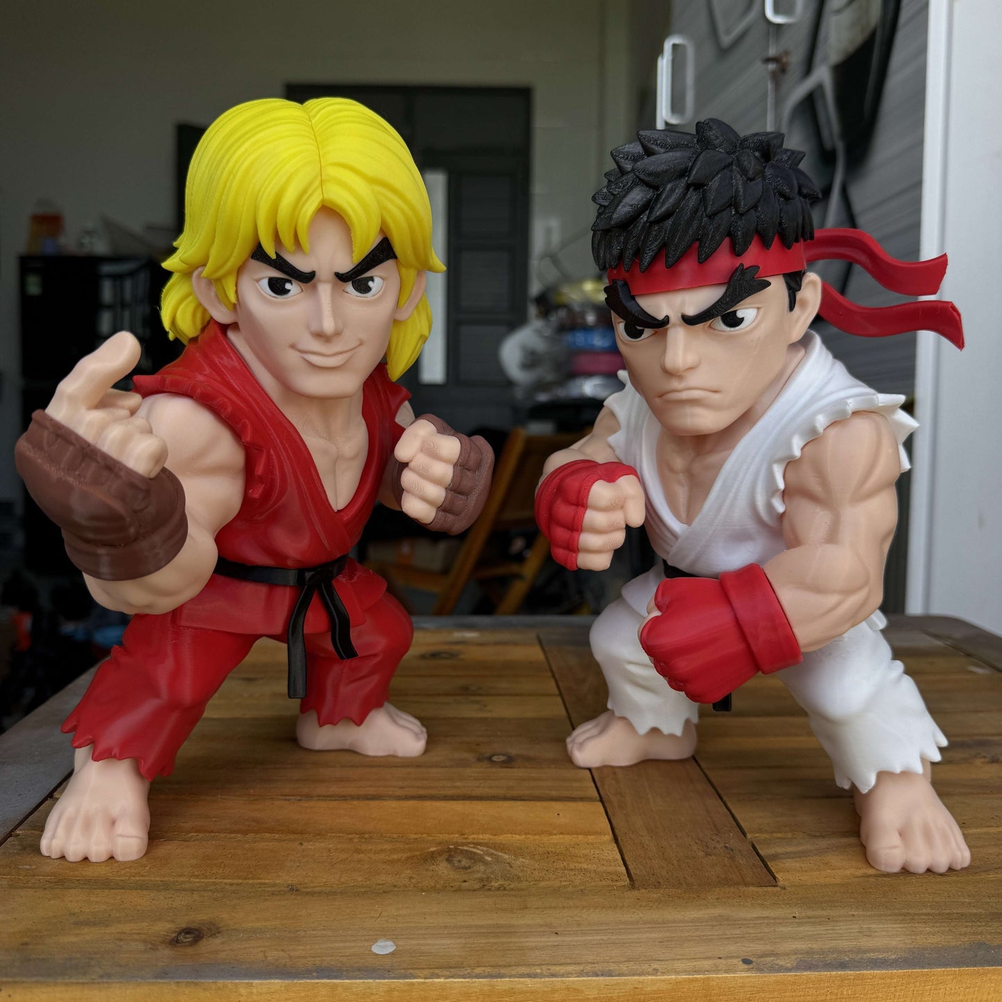 Two-pack 22 inch Street Fighter figures of Ryu and Ken standing side by side