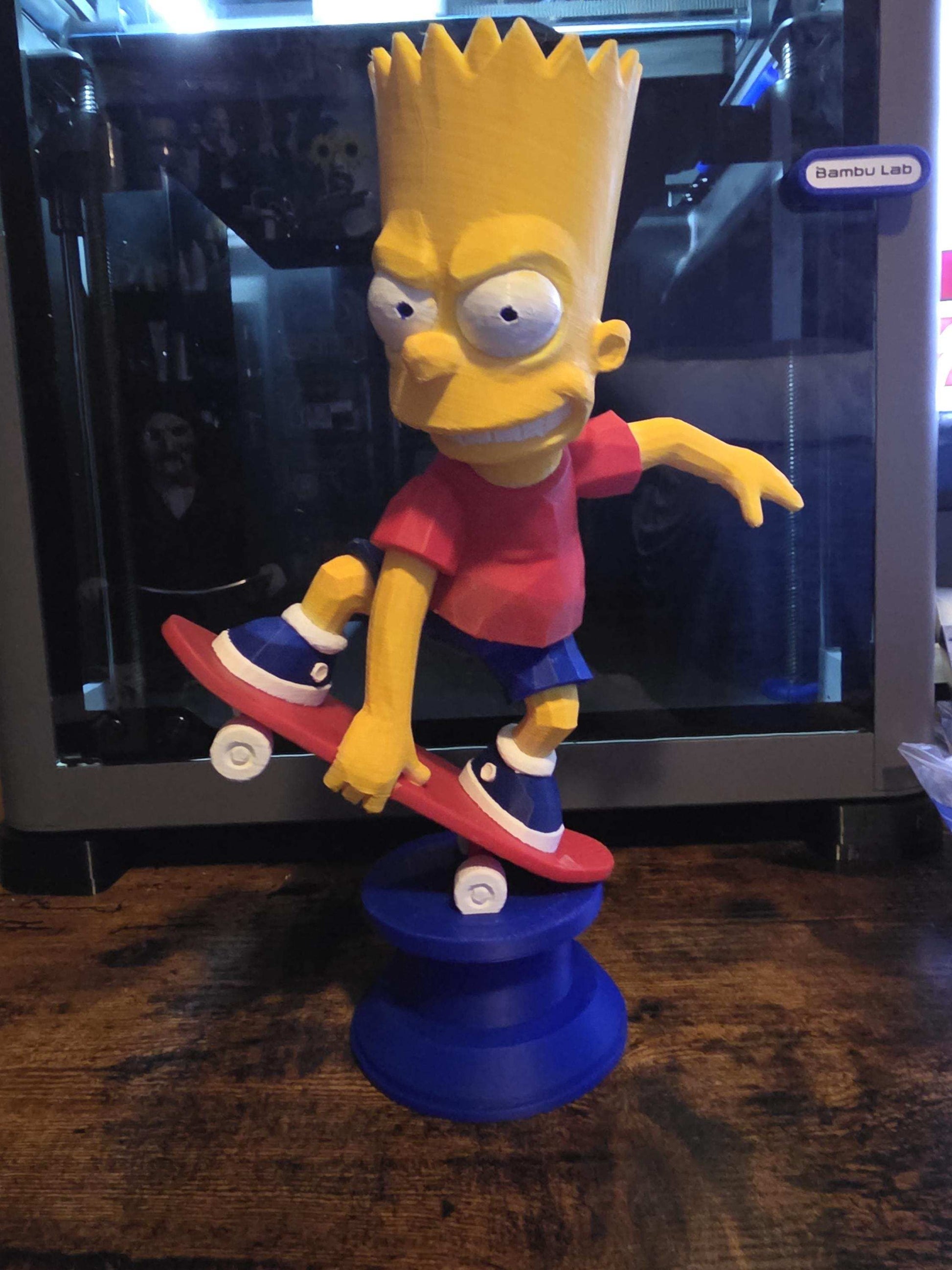Large 10" bart simpson bust figure statue (10×7) made to order by 3dCurioPrints