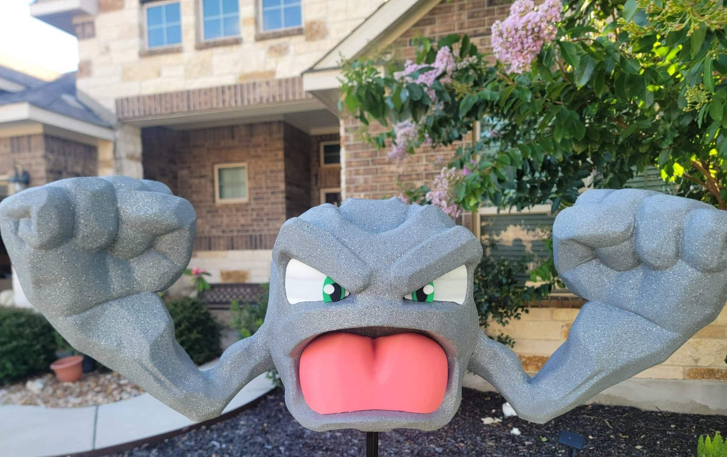 Full size Geodude bust statue 1ft 3in tall detailed Pokemon collectible by 3dCurioPrints