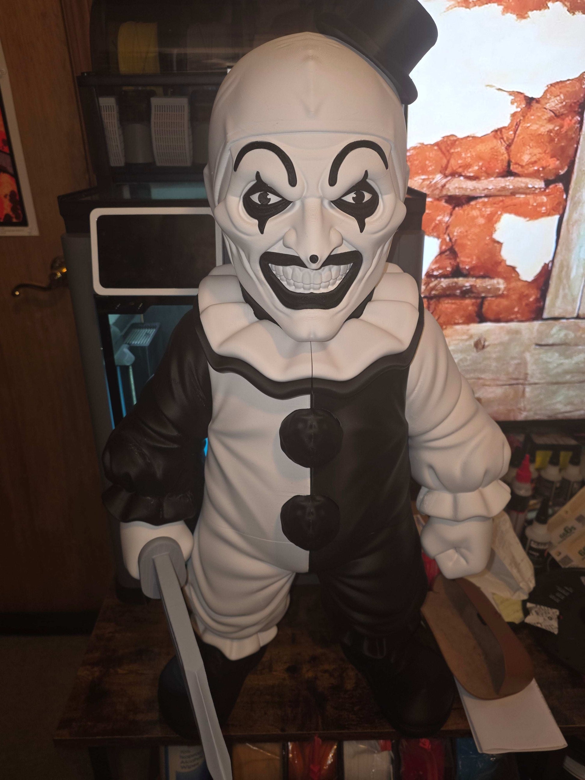 Large massive Terrifier 28-inch tall bust statue on 16x16 inch base
