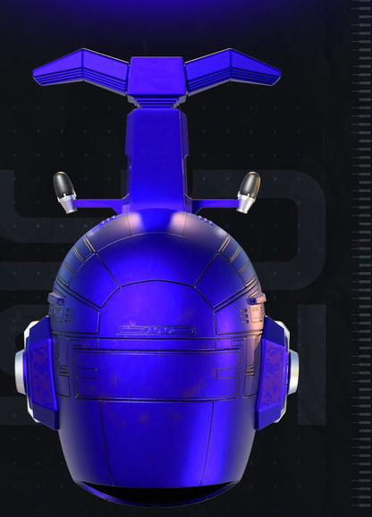 Rare Beetleborg helmet mask in black and blue, one size, handcrafted for cosplay and display