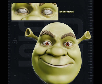 Shrek mask helmet cosplay prop fitting heads up to 24 inches for costume and collectibles