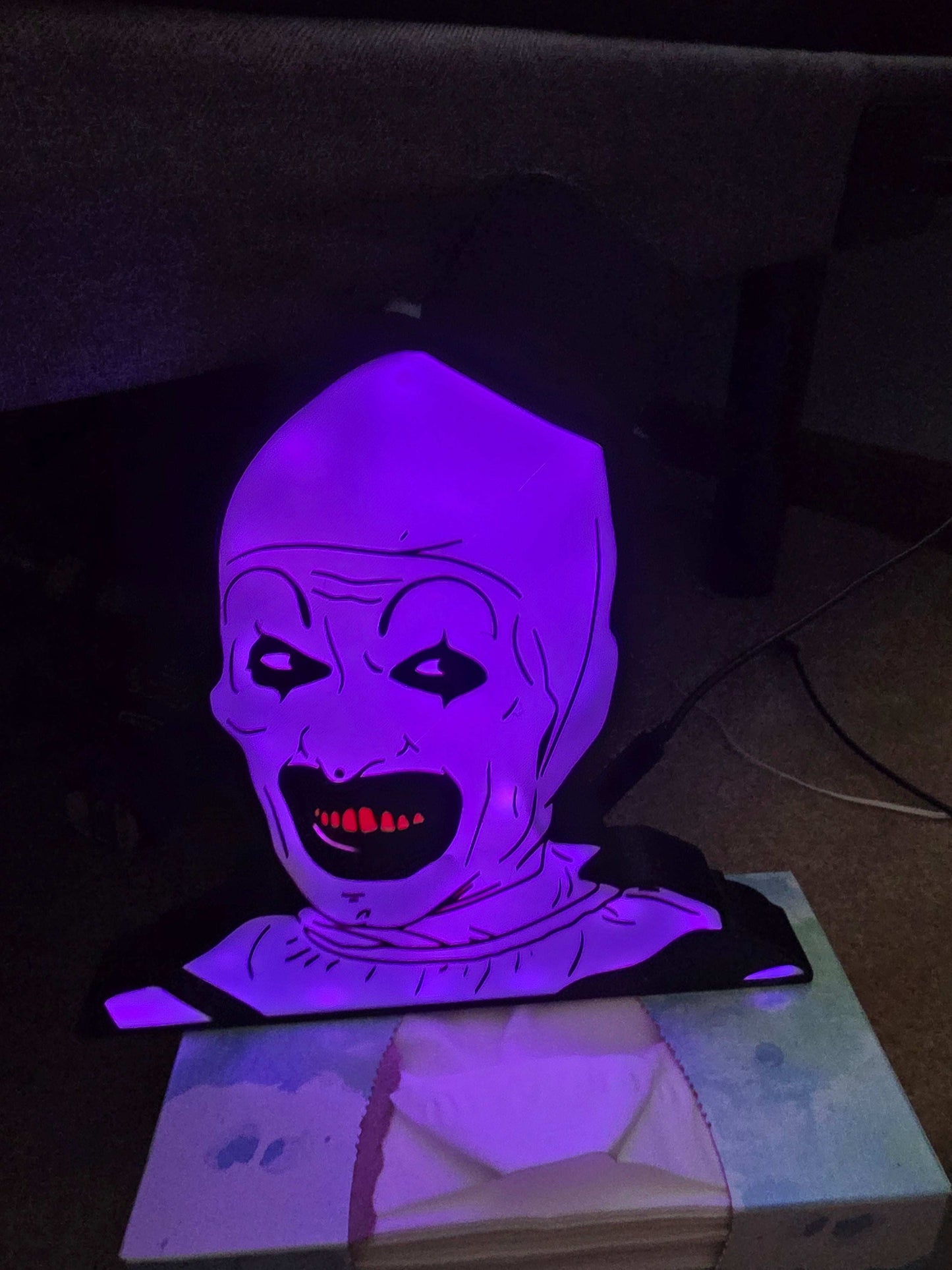 Terrifier 10" lightbox horror icon art the clown with onn lights 1-2 days shipped by 3dCurioPrints