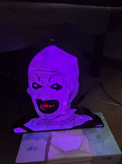 Terrifier 10" lightbox horror icon art the clown with onn lights 1-2 days shipped by 3dCurioPrints