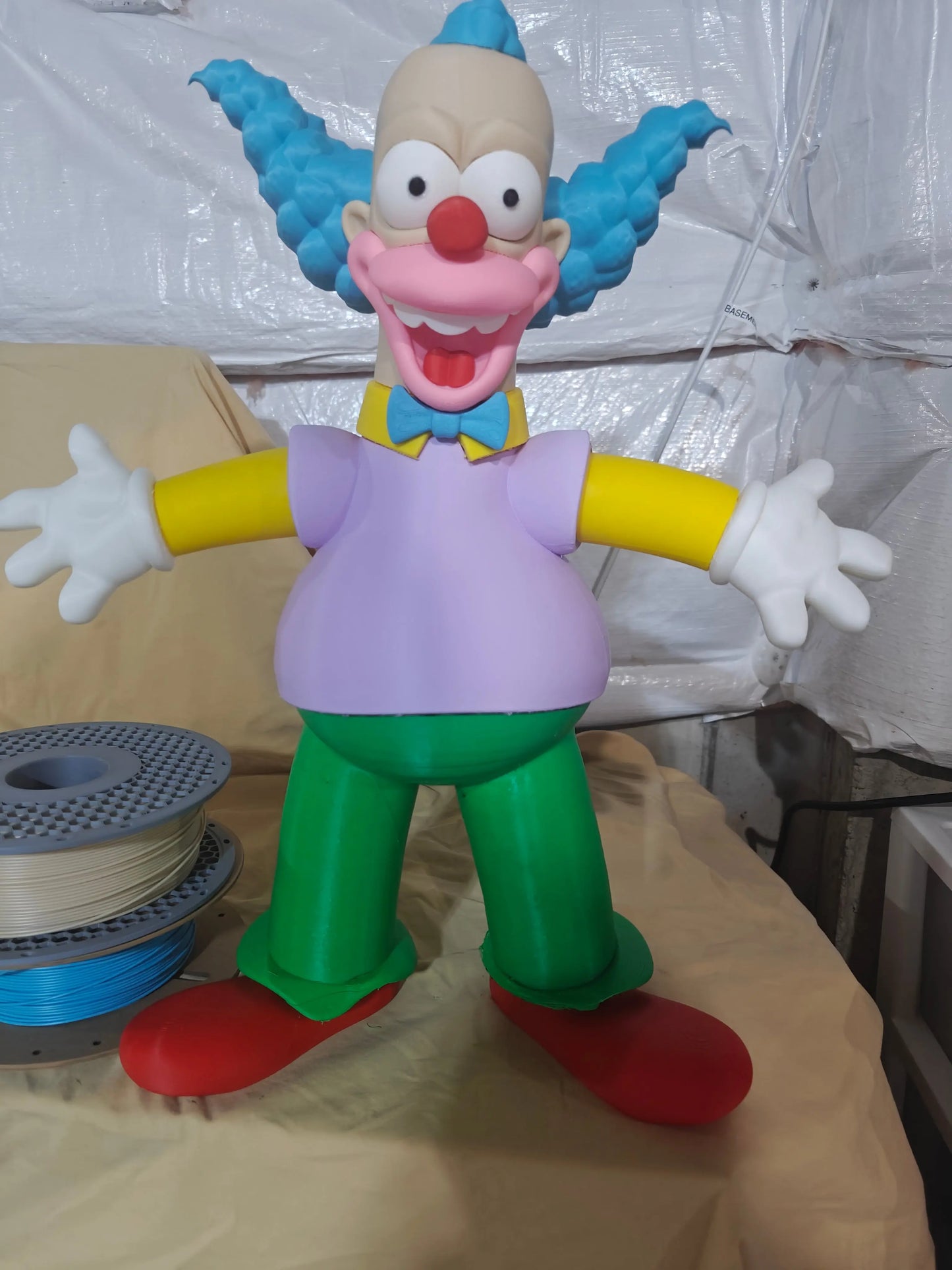 25" 2ft 1in Krusty the Clown from the Simpsons shirt be reg purple arms glued on by you by 3dCurioPrints