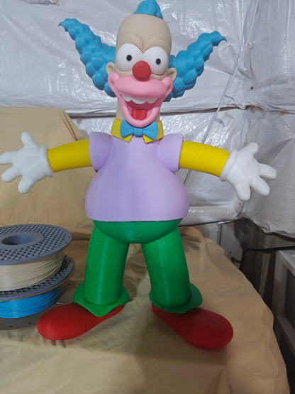 25" 2ft 1in Krusty the Clown from the Simpsons shirt be reg purple arms glued on by you by 3dCurioPrints