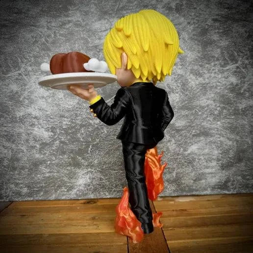 24" Sanji One piece holding turkey anime fire orange/red by 3dCurioPrints