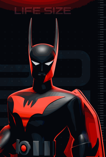 Life size 6ft 4in Batman statue in black with optional wings for cosplay and events