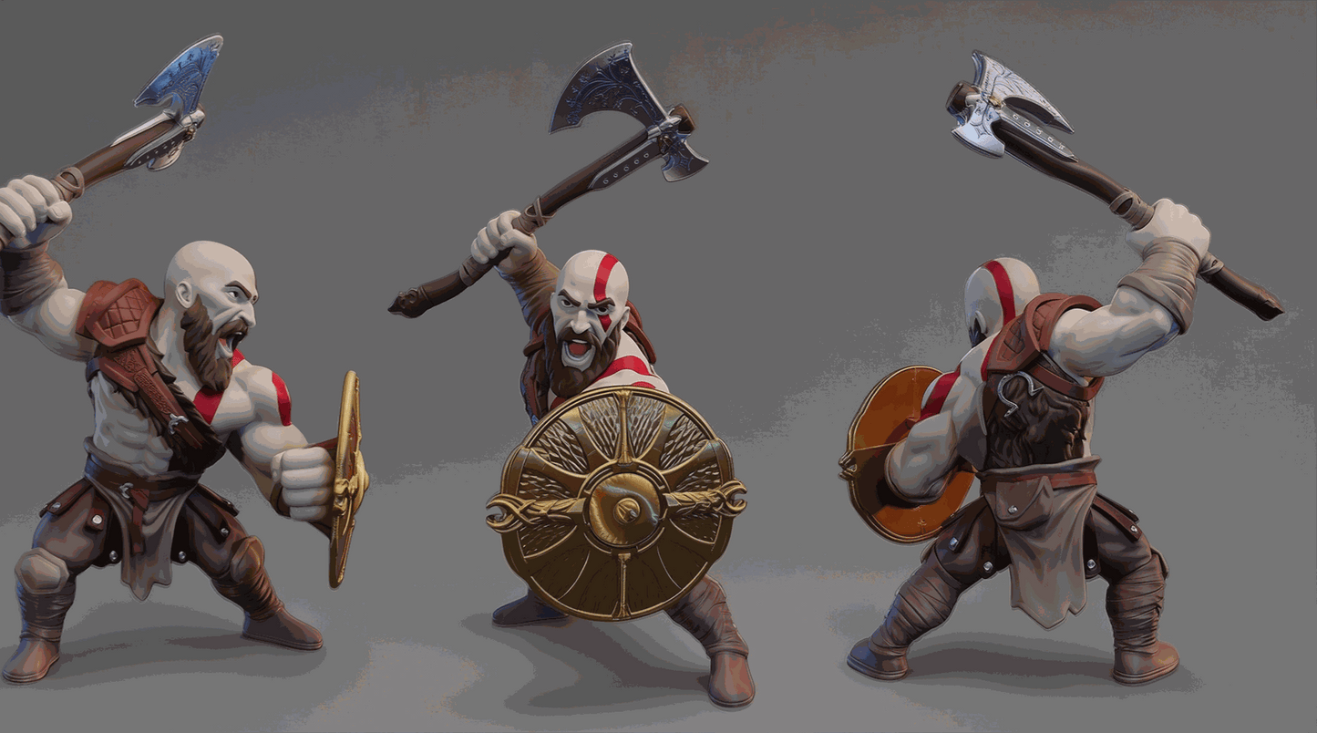 29-inch God of War Kratos v2 statue with axe and cape for gaming room display