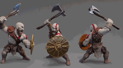 29-inch God of War Kratos v2 statue with axe and cape for gaming room display