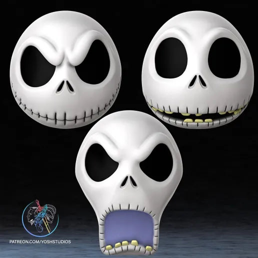 Jack Skeleton mask heads up to 24" teeth or closed mouth message me if want another by 3dCurioPrints