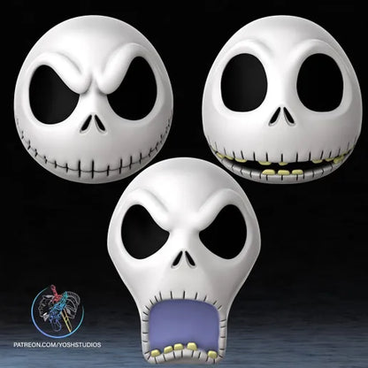Jack Skeleton mask heads up to 24" teeth or closed mouth message me if want another by 3dCurioPrints
