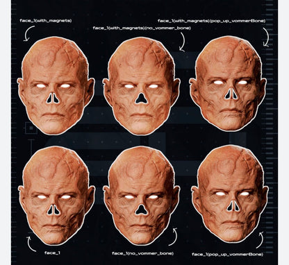 Fallout ghoul mask with hat and standard nose, magnet attachments, colored not painted