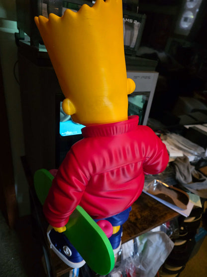 Large massive 26" tall bart simpson by 12 wide and 12 thick due to skateboard 3 days to make by 3dCurioPrints