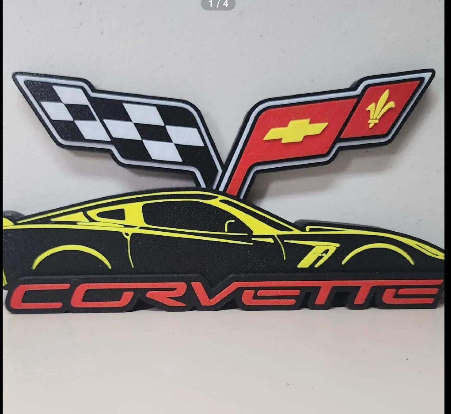 10" chevy corvette wall desk art by 3dCurioPrints