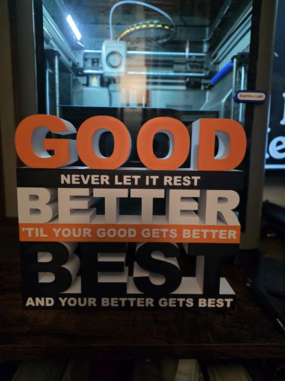 Chicago bears good better best wall art desk art by 3dCurioPrints