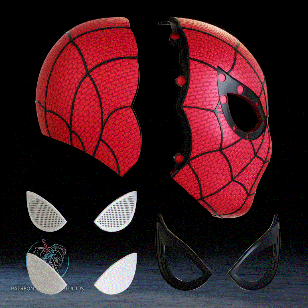 Spider-Man 2 mask set showing Brand New Day Regular and Symbiote Venom versions fitting heads up to 24 inches