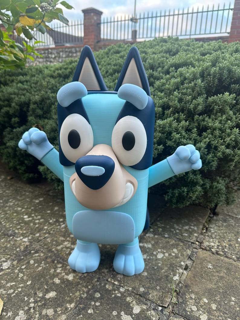 Large full-size Bluey 2 ft tall hand-painted cartoon statue bust for kids rooms and decor