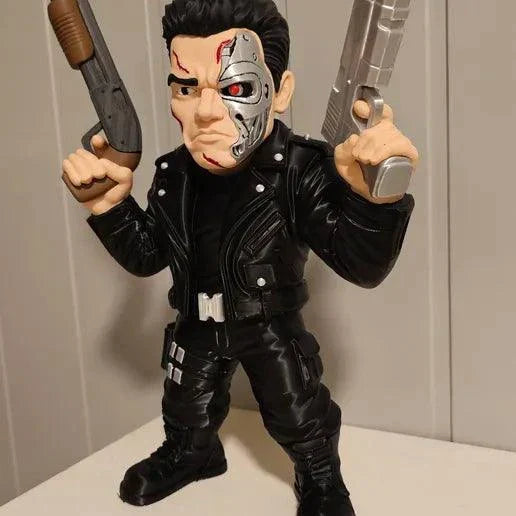 25-inch Terminator figure with unglued fake guns for collectors and display