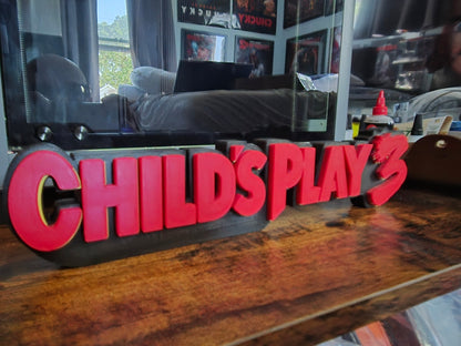 12-inch red Chucky sign from Childs Play 3 for horror decor and memorabilia collection
