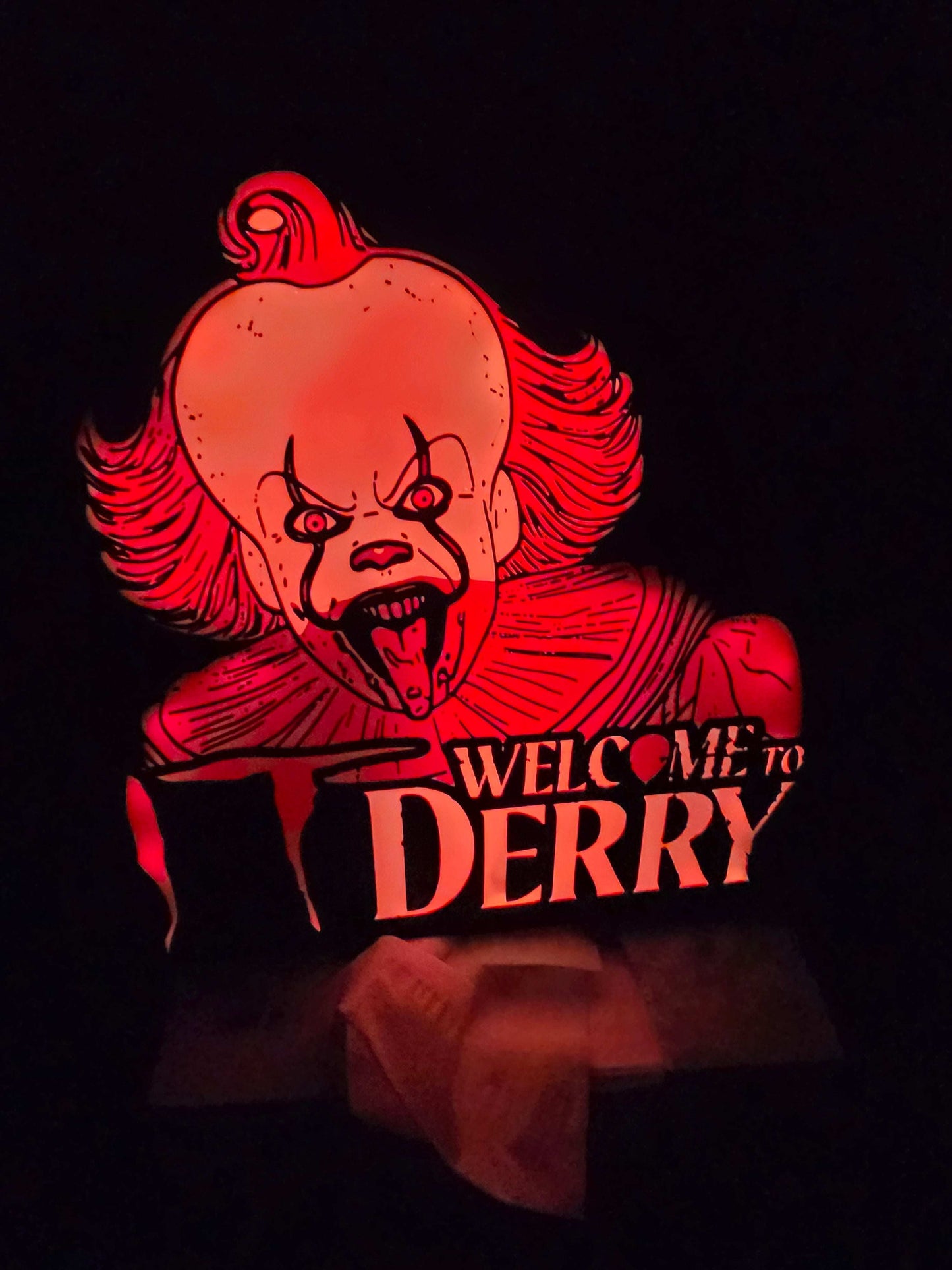 10" pennywise welcome to Derry lightbox IT by 3dCurioPrints