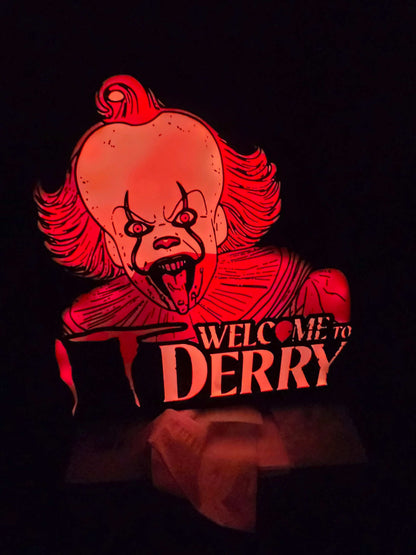 10" pennywise welcome to Derry lightbox IT by 3dCurioPrints