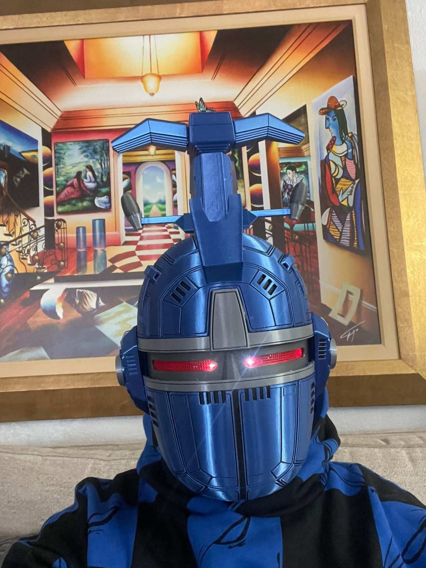 Rare Beetleborg helmet mask in black or blue, one size fits up to 24 inches