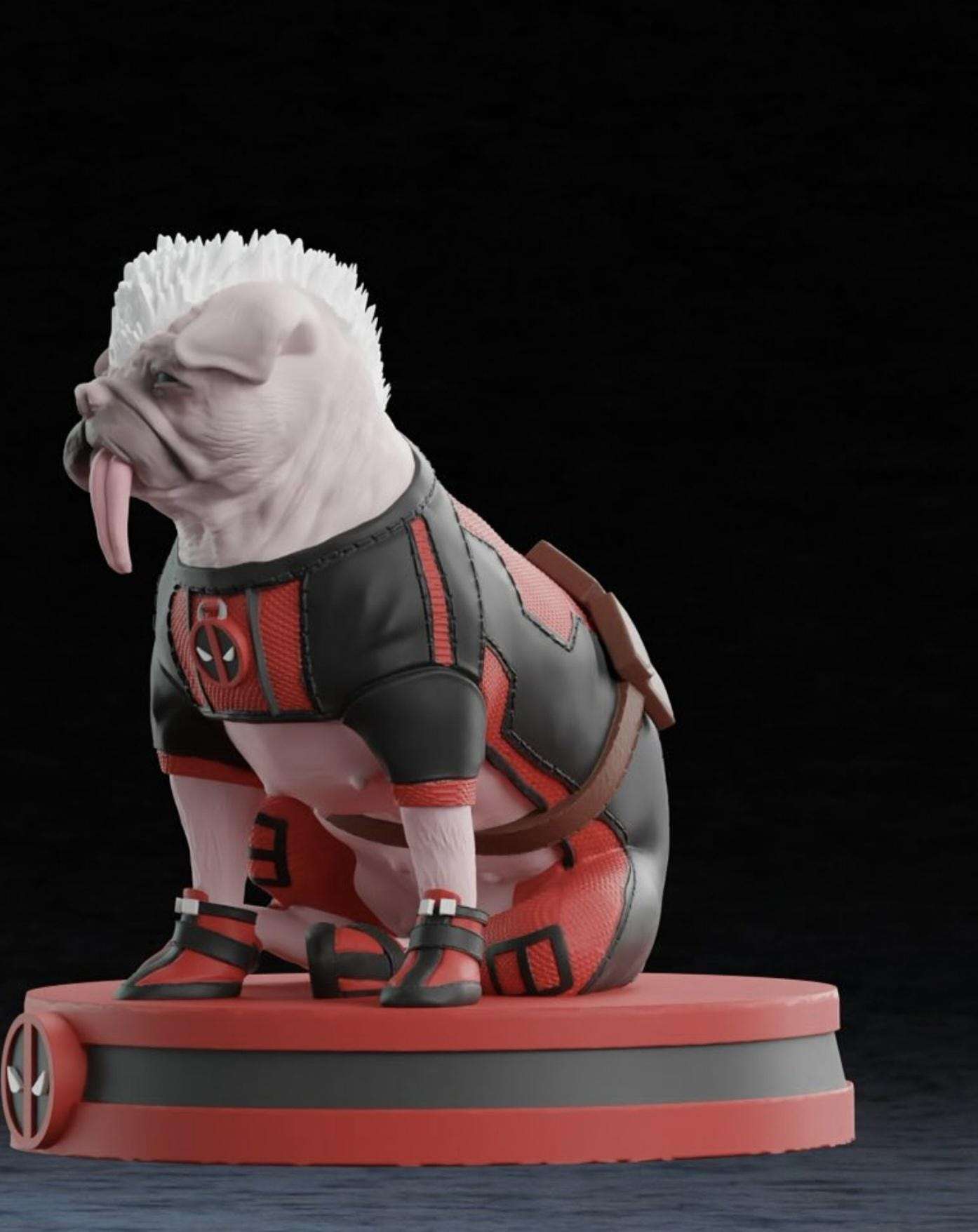 Large lifesize 1:1 lifesize deadpool dogpool dog superhero made to order by 3dCurioPrints