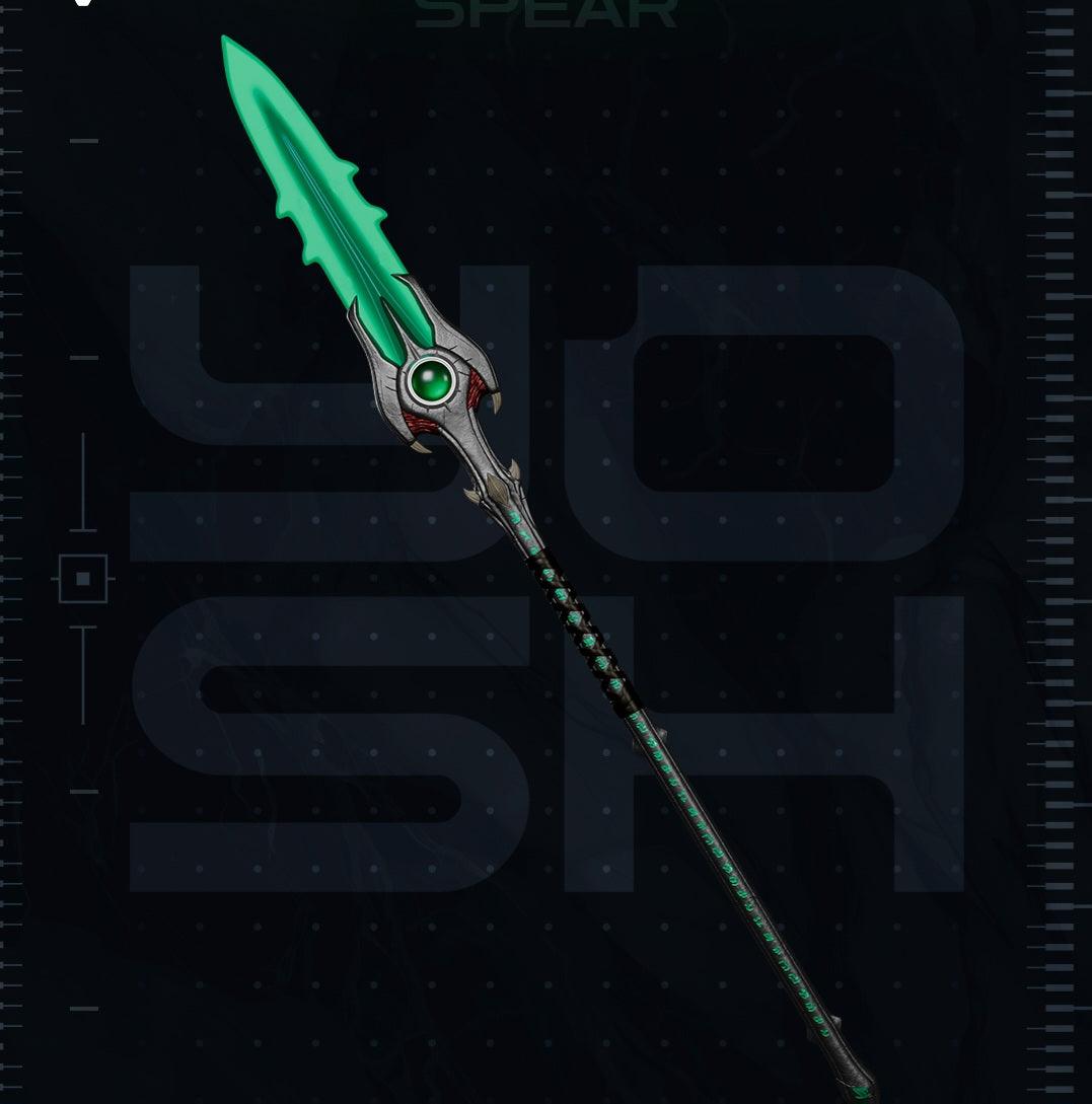 Doom dark ages spear cosplay in two pieces with green non-glowing design