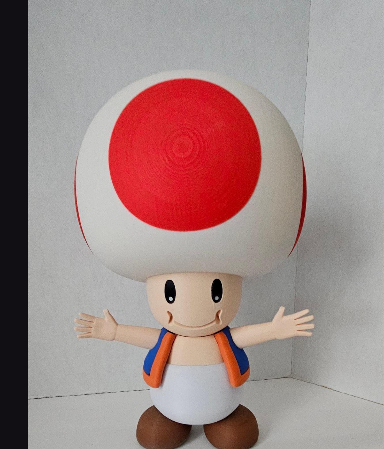 Large 20" 1:1 Toad Mario bust statue figure made to order by 3dCurioPrints
