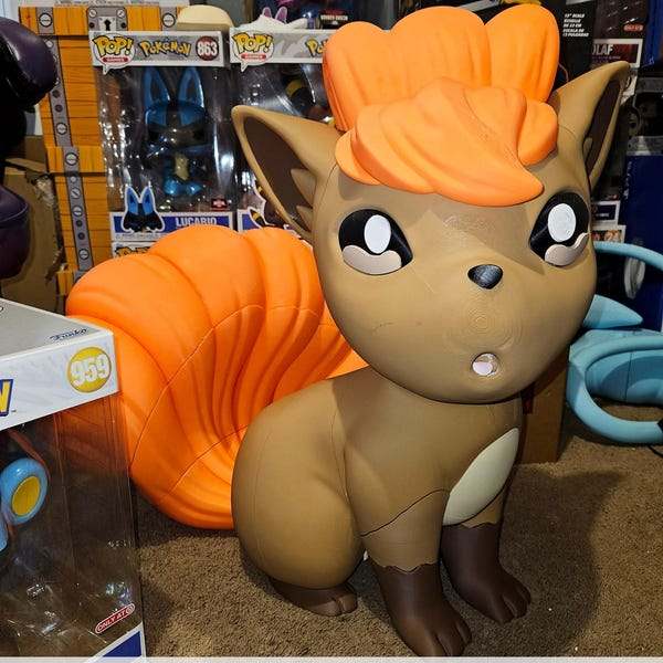 Large 1:1 1ft 10in life size vulpix pokemon #0037 bust statue figure by 3dCurioPrints