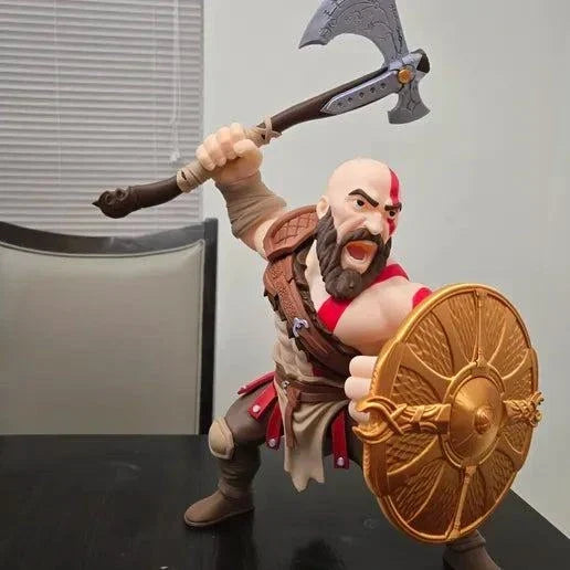 29-inch God of War Kratos v2 statue with axe and cape for gaming room display
