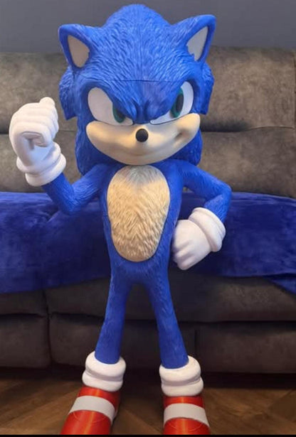 Large 1:1 36" tall blue cartoon video game figure Sonic made to order will take 3-4 weeks to make by 3dCurioPrints