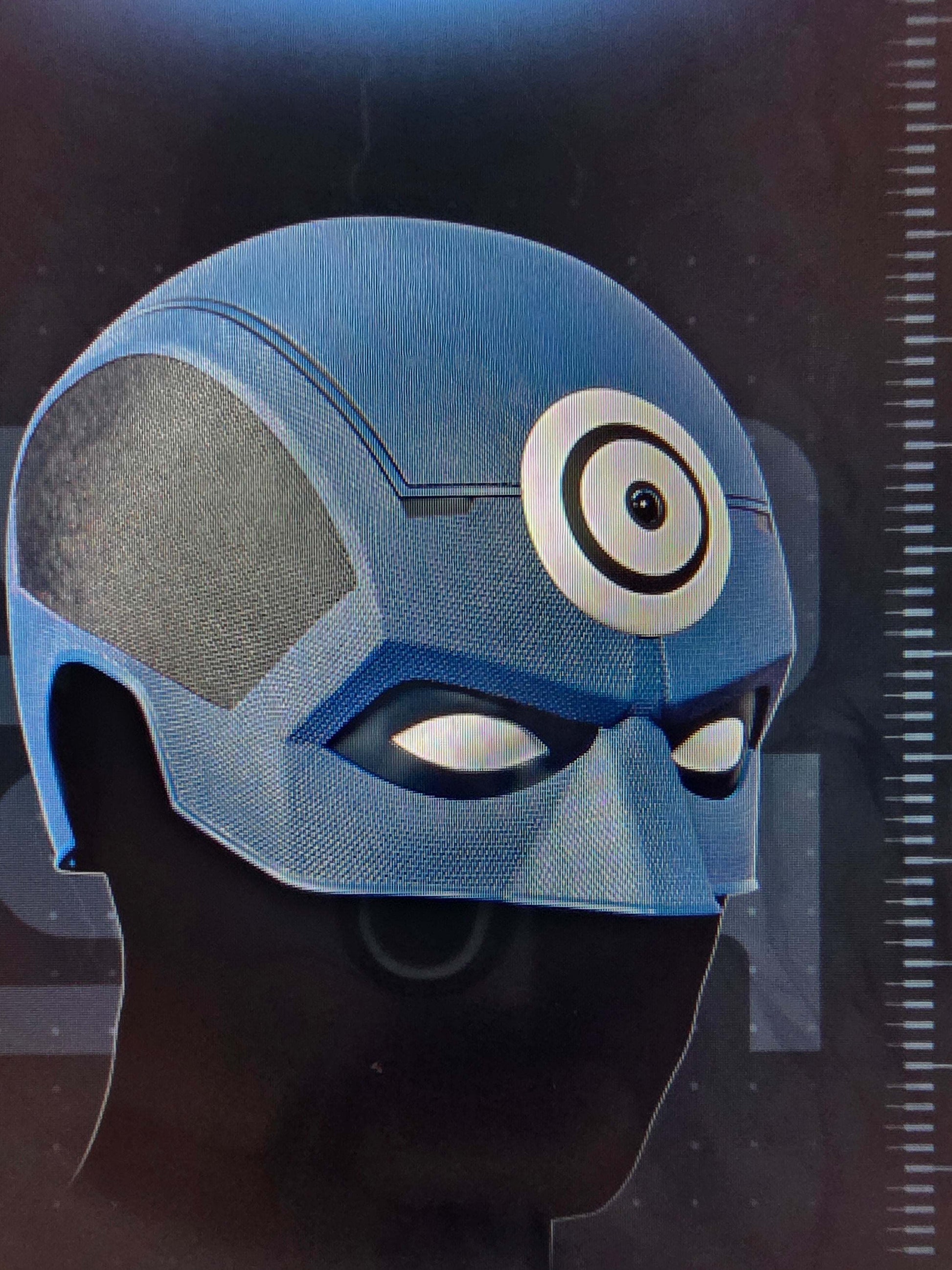 Bullseye vigilante half-head mask helmet with magnets customizable color cosplay accessory