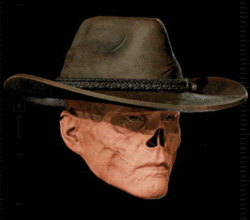 Fallout ghoul mask with hat and magnets, standard nose, unpainted, customizable options available