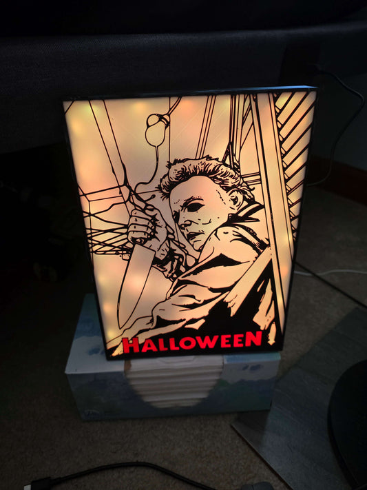10" Michael myers lightbox halloween 1-2 days shipped comes with onn led and remote by 3dCurioPrints