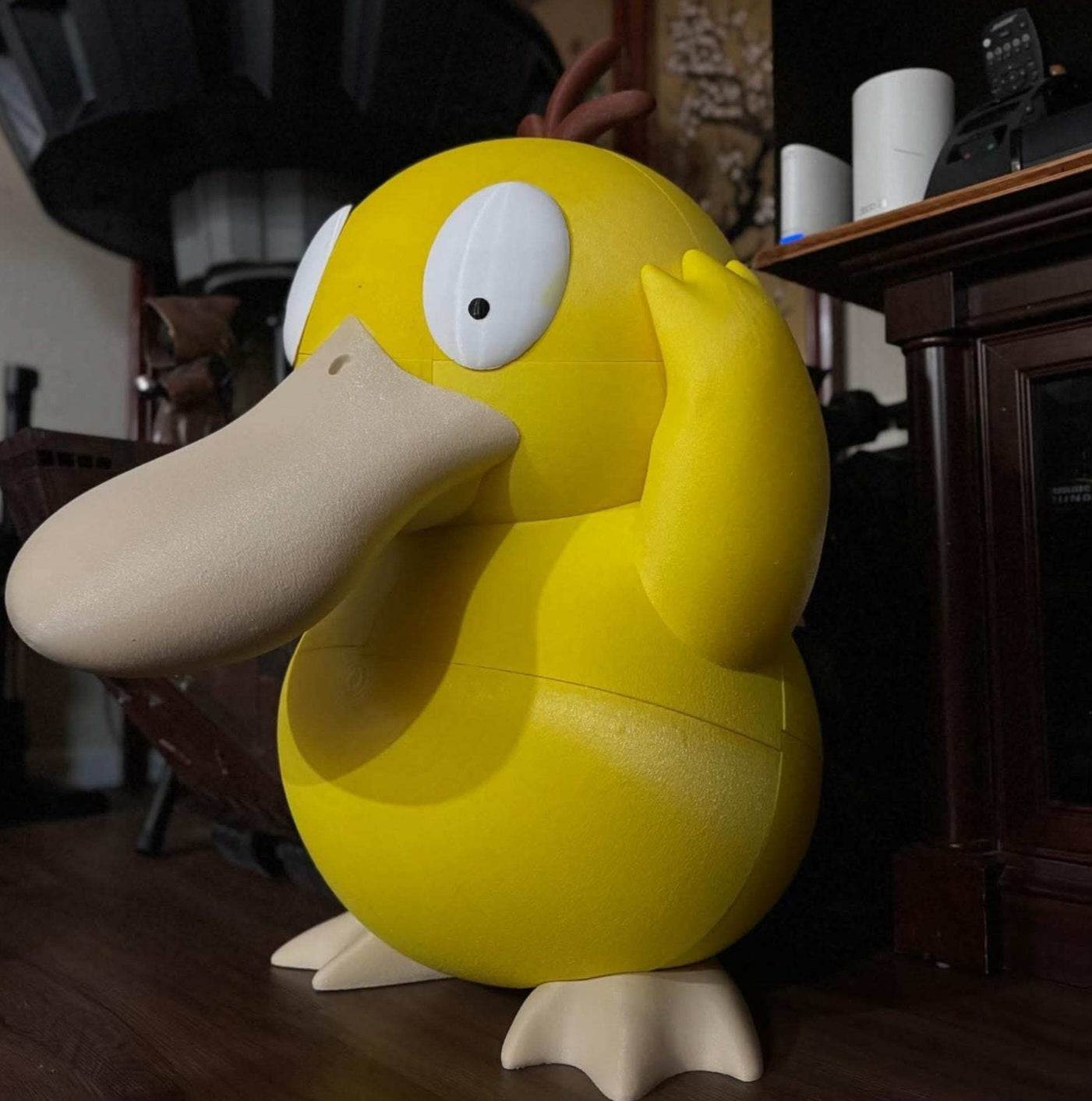 Full size 1:1 2ft 5in Psyduck anime figure statue by 3dCurioPrints, detailed collectible for Pokemon fans