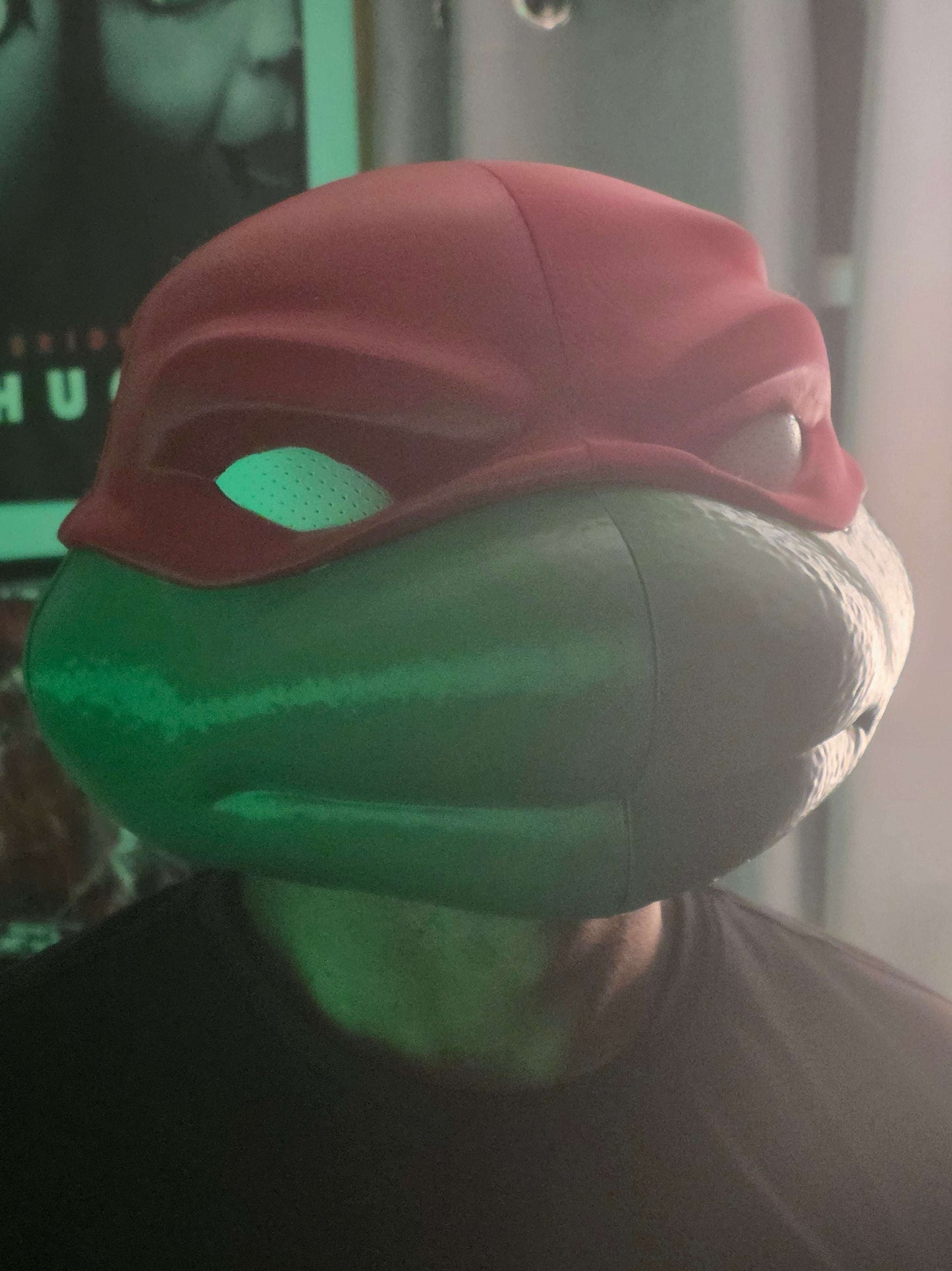 TMNT Raphael helmet mask cosplay accessory fits heads up to 24 inches, detailed collectible
