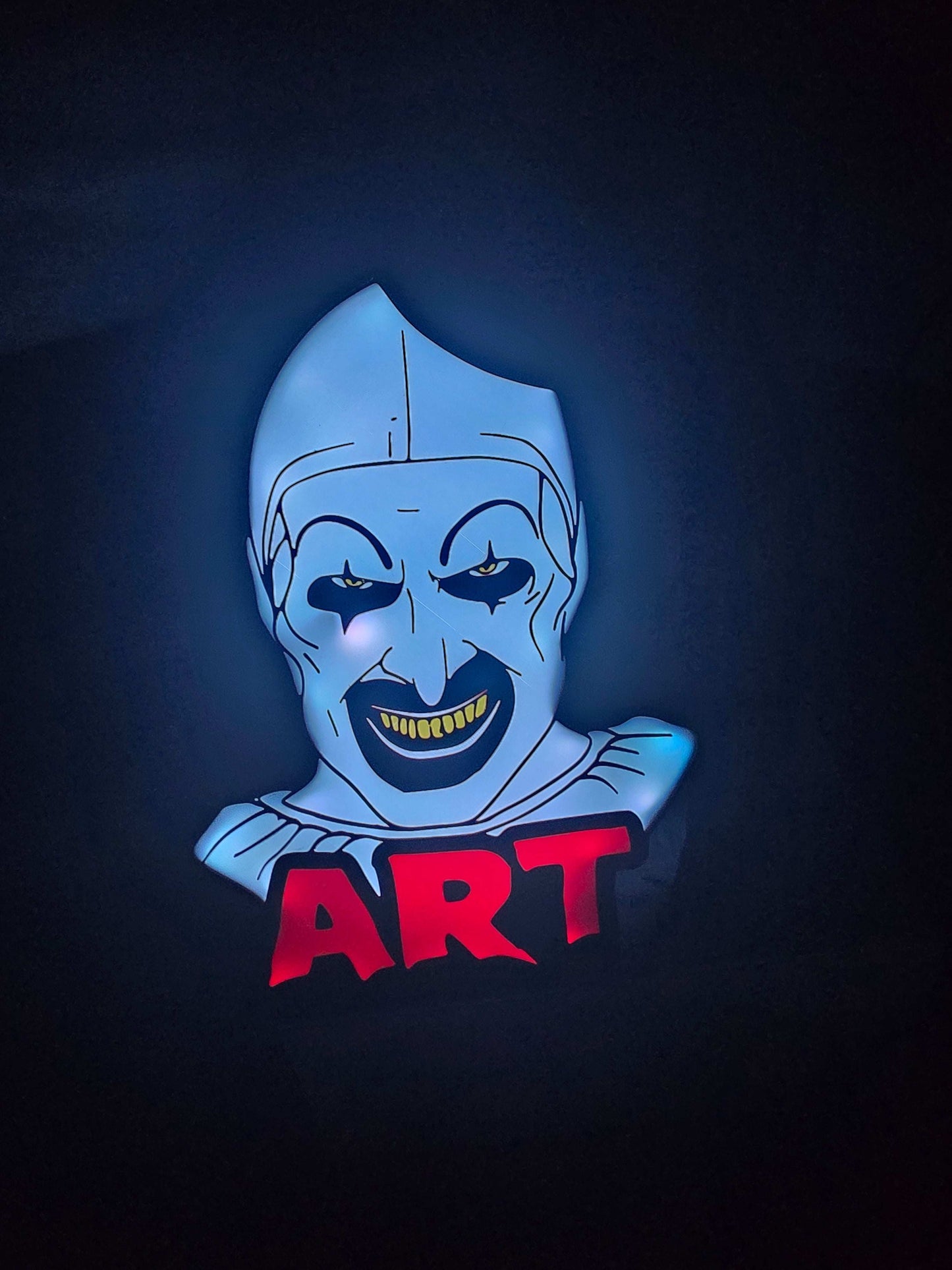 Art the Clown Terrifier illuminated LED lightbox for horror decor