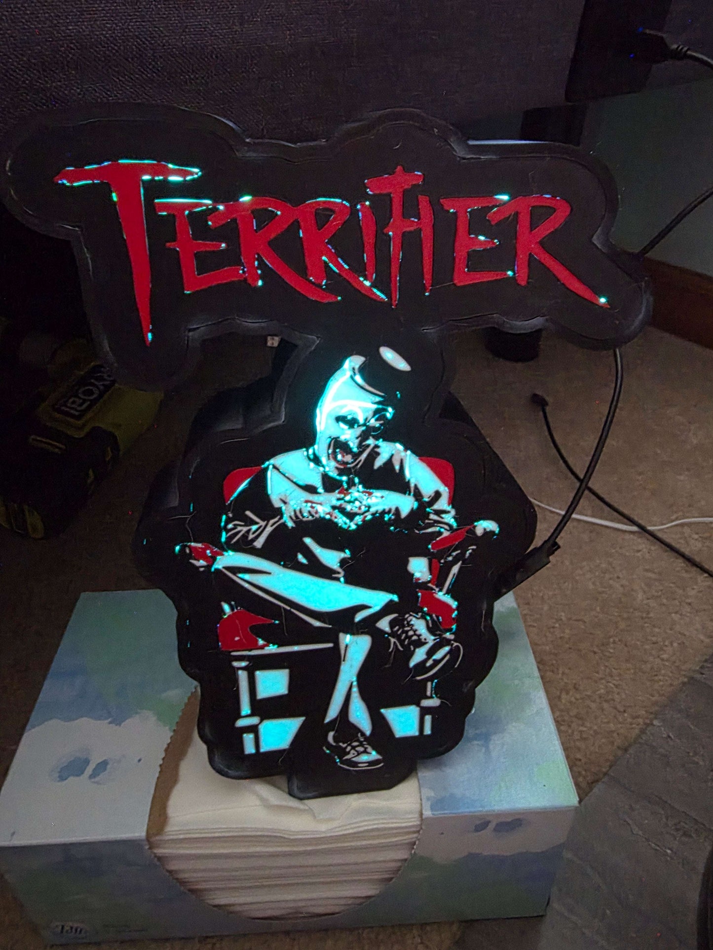 Terrifier 10" lightbox art the clown 1-2 days shipped by 3dCurioPrints