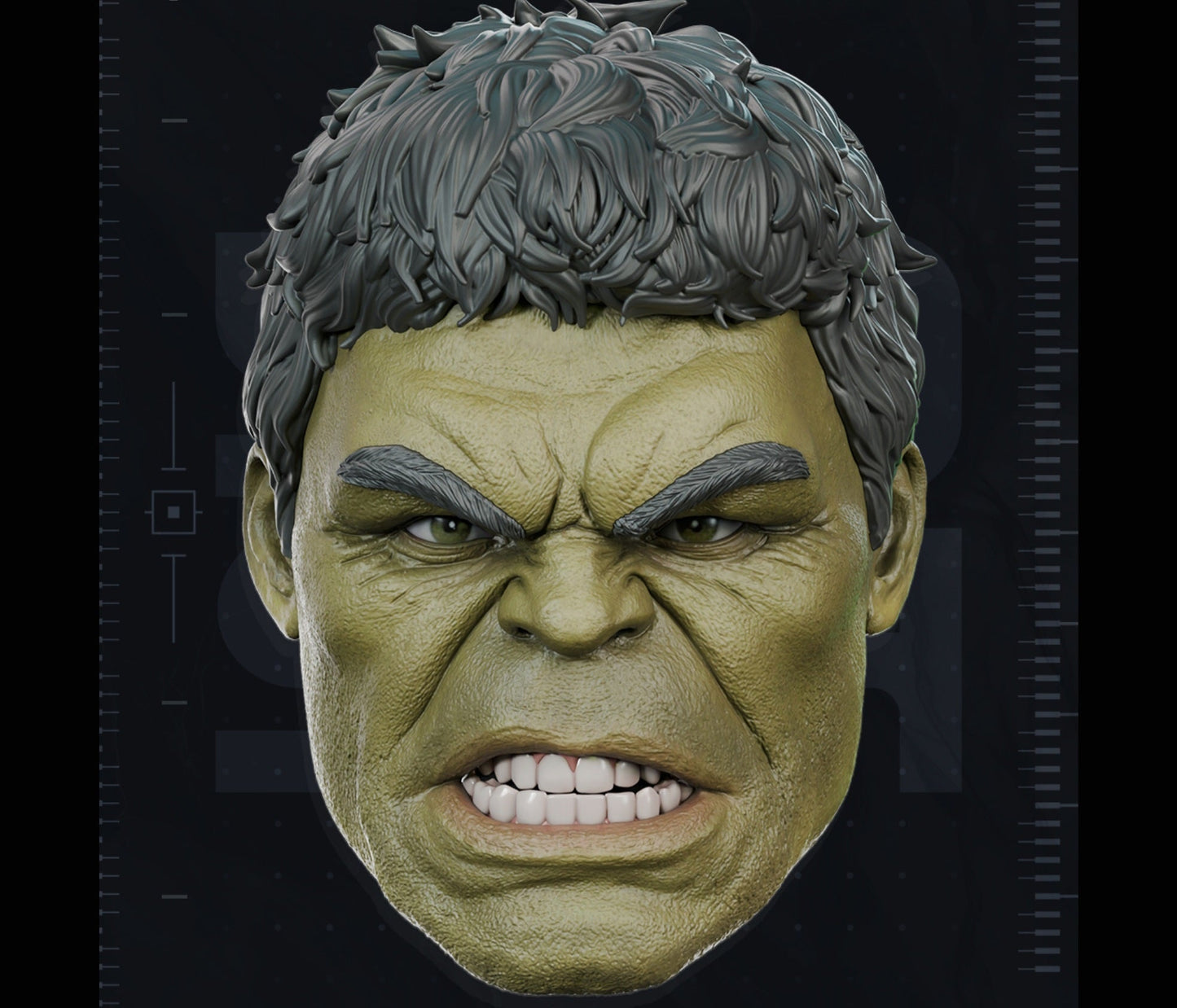 The Incredible Hulk helmet mask fitting heads up to 24 inches for cosplay and collectors