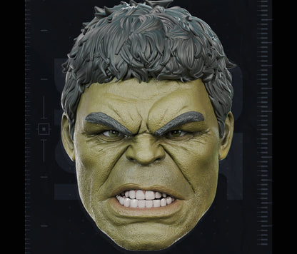 The Incredible Hulk helmet mask fitting heads up to 24 inches for cosplay and collectors