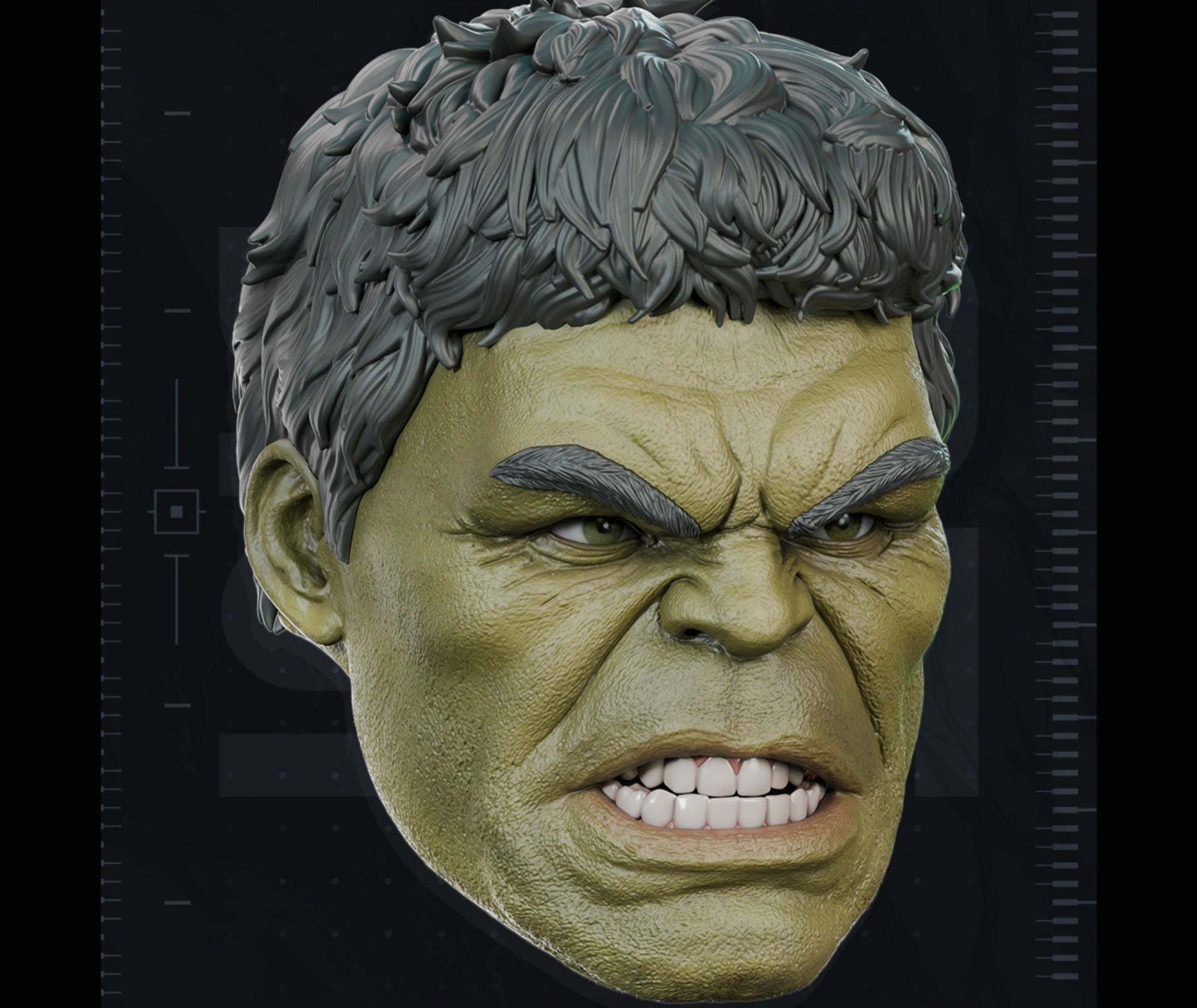 The Incredible Hulk helmet mask fitting heads up to 24 inches for cosplay and collectors