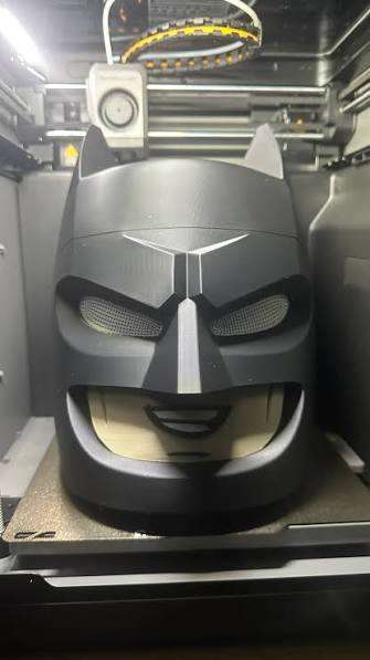 Full-size Lego vigilante mask with magnetic assembly for easy wear and removal