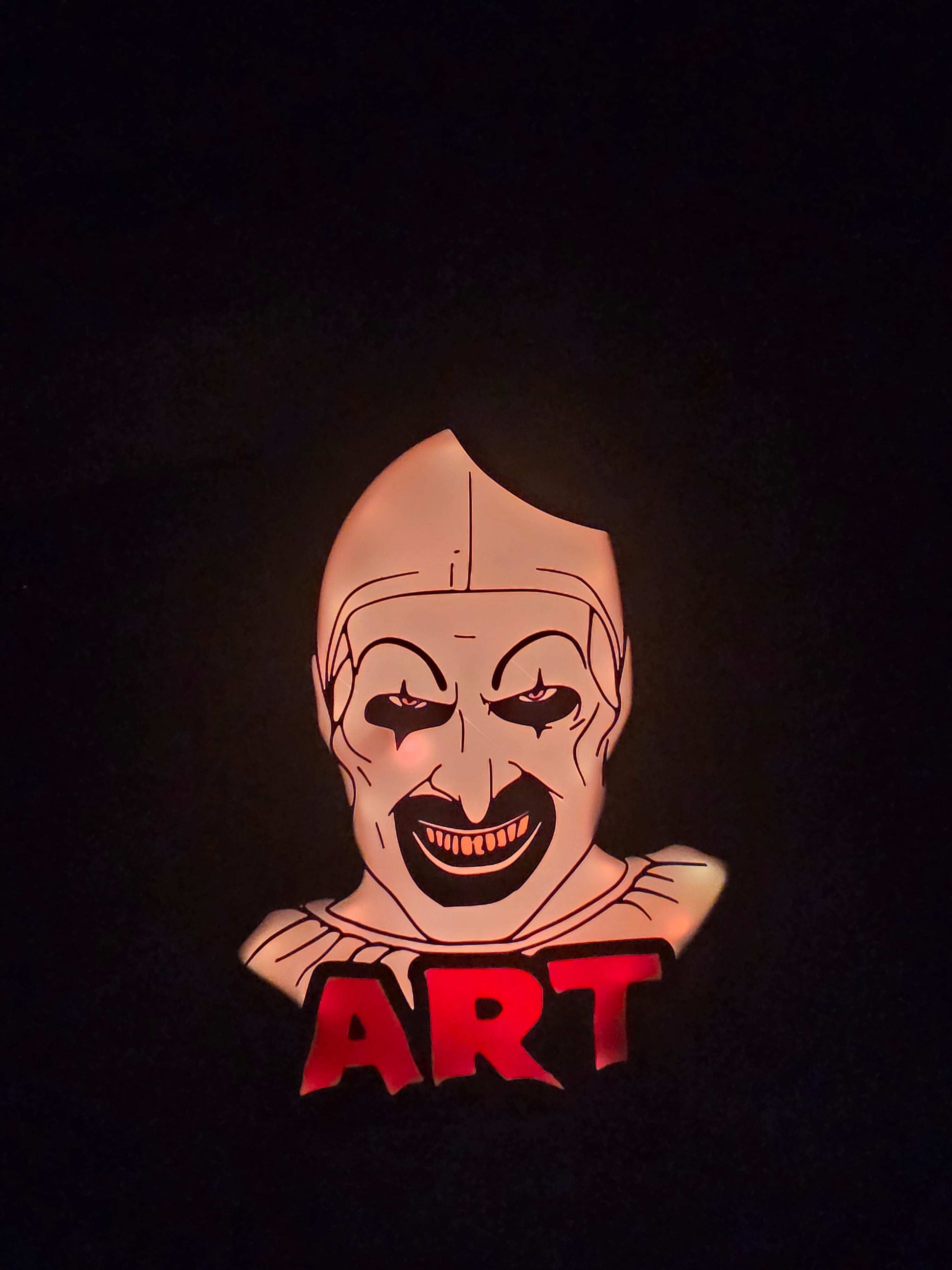Art the Clown Terrifier LED lightbox with backlit horror design for decoration