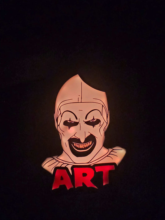 Art the Clown Terrifier LED lightbox with backlit horror design for decoration