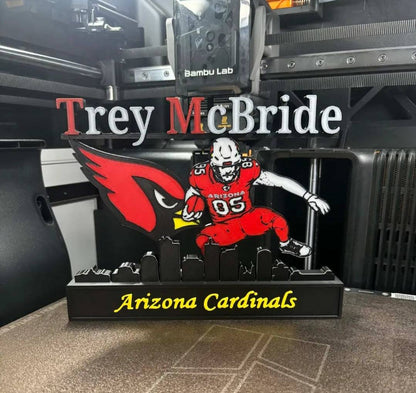 All sports 10-inch nameplate featuring NFL, NBA, MLB athletes like Kobe, Jordan, LeBron, Curry, Ohtani, and Brady