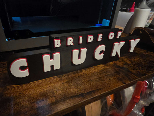 12 inch large Bride of Chucky sign for Halloween decor and horror collections