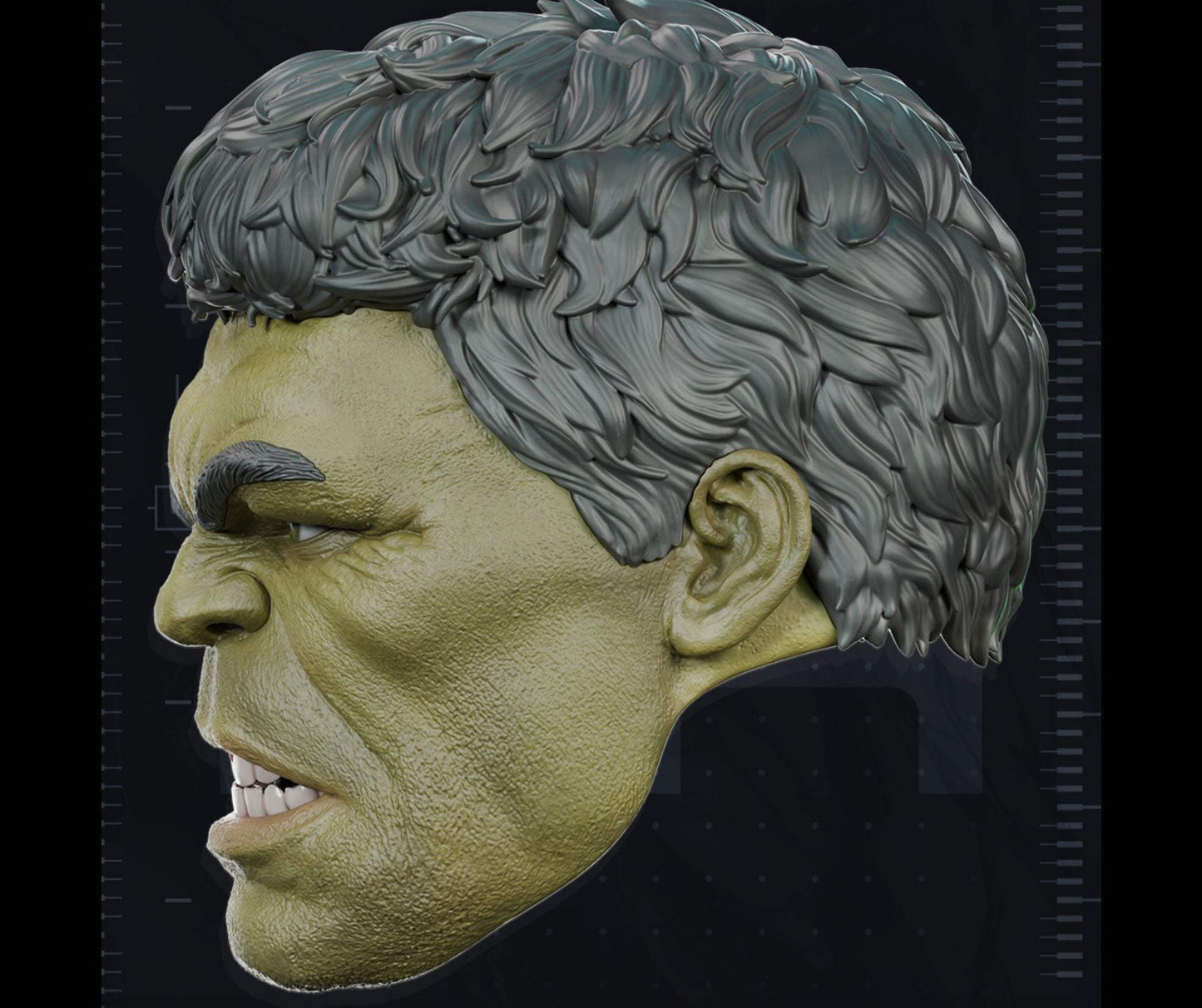 Incredible Hulk helmet mask fitting heads up to 24 inches for cosplay and collectors