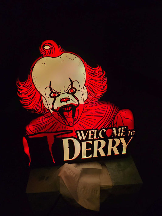 10-inch Pennywise Welcome to Derry lightbox featuring IT horror theme